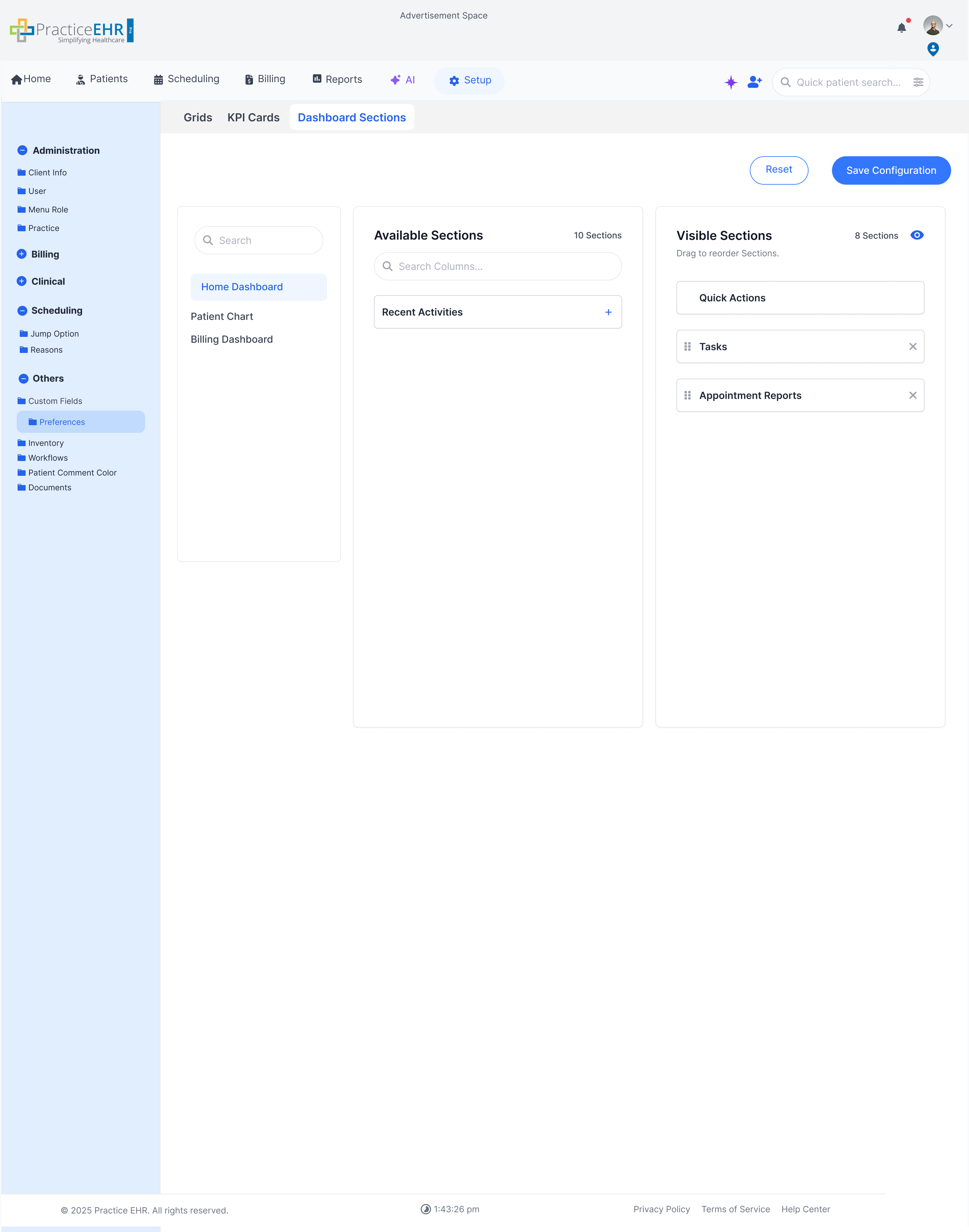 Dashboard Sections image